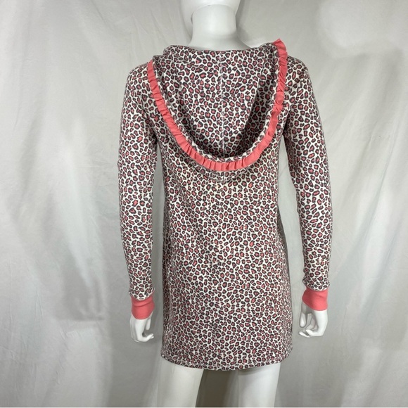 Kensie I Only Sleep in Pretty Pink Animal Print Thermal Hoodie Night Dress - Picture 4 of 10